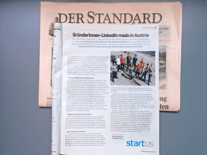StartUs : Vienna Business Week : Der Standard