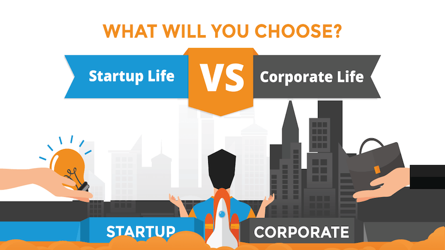Infographic: Startup vs. Corporate Life